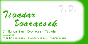 tivadar dvoracsek business card